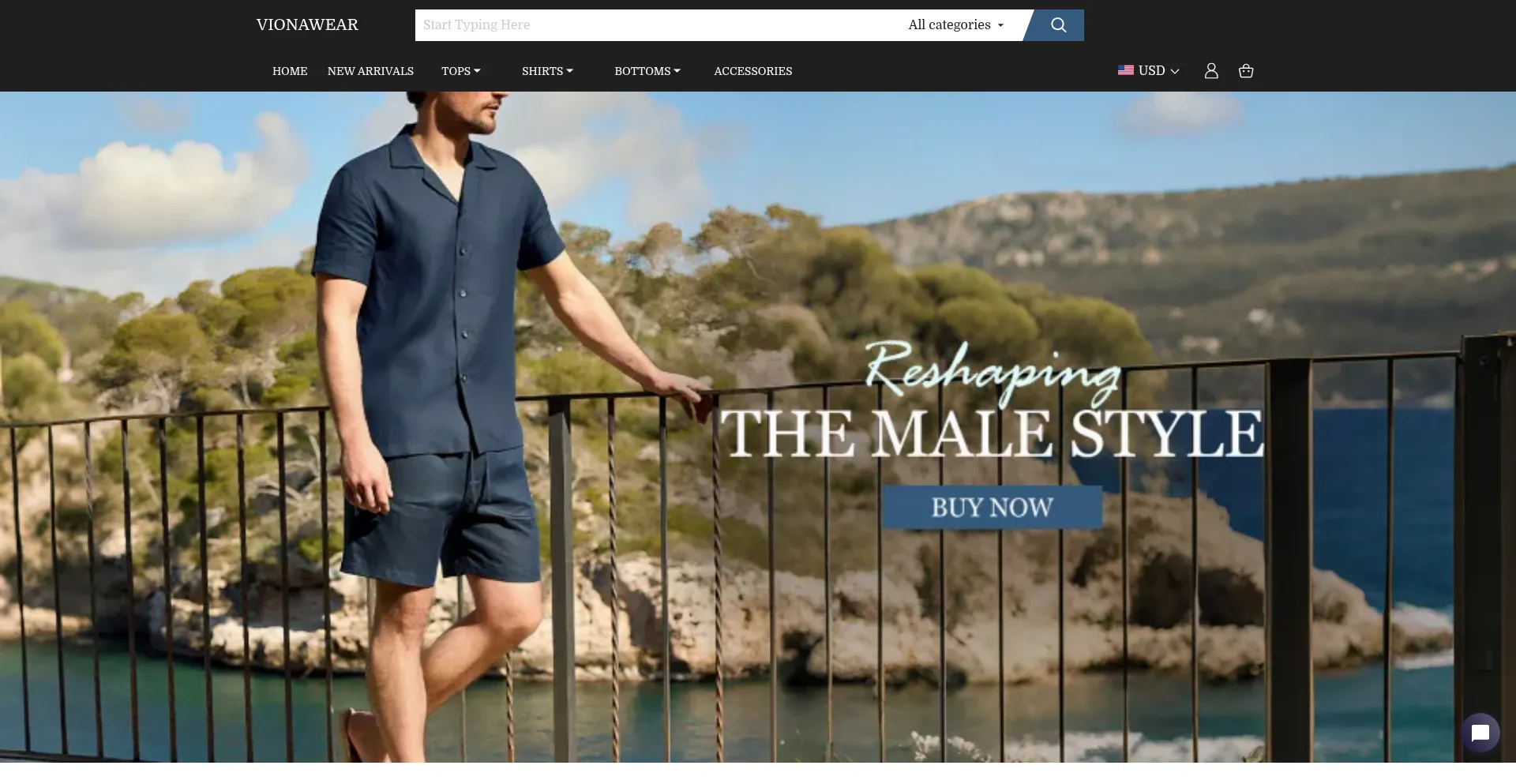 Website screenshot of Vionawear.com