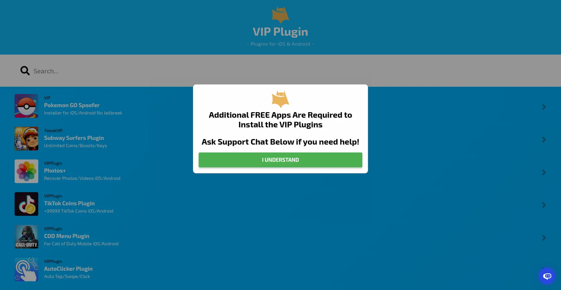 Website screenshot of Vipplugin.com