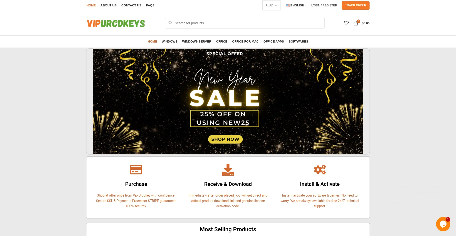 Website screenshot of Vipurcdkey.com