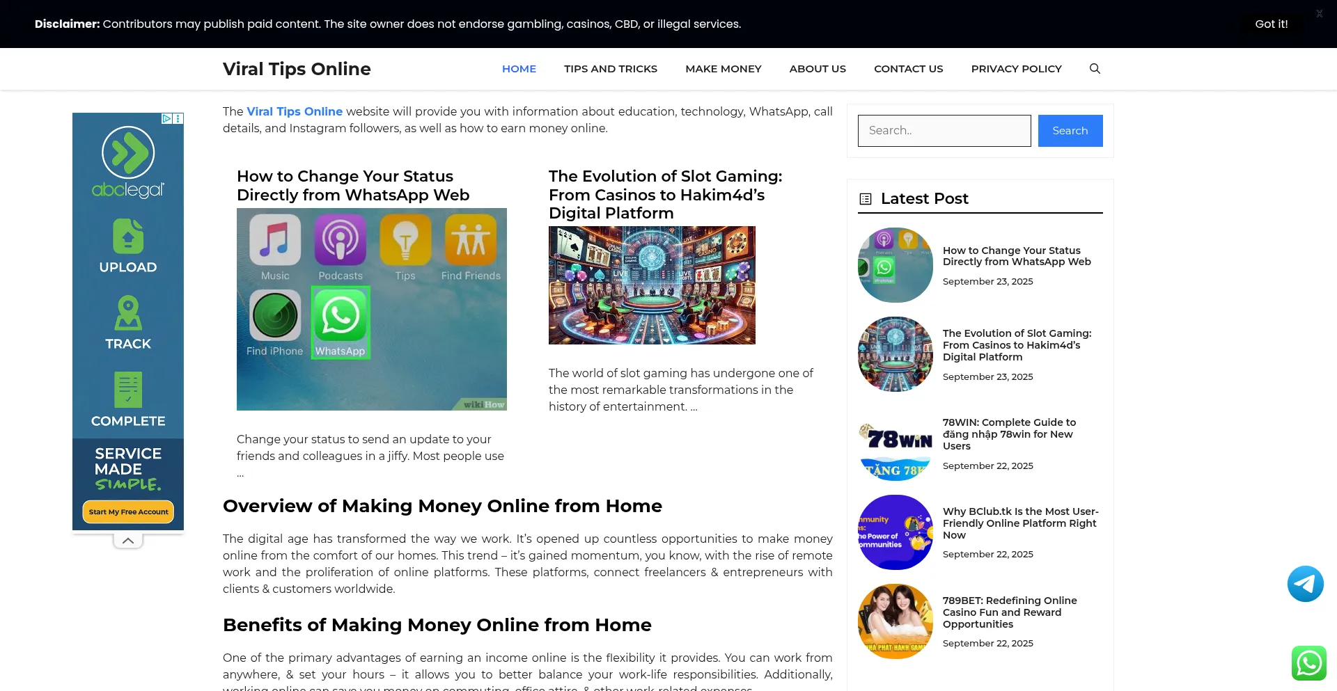 Viraltipsonline.info Screenshot