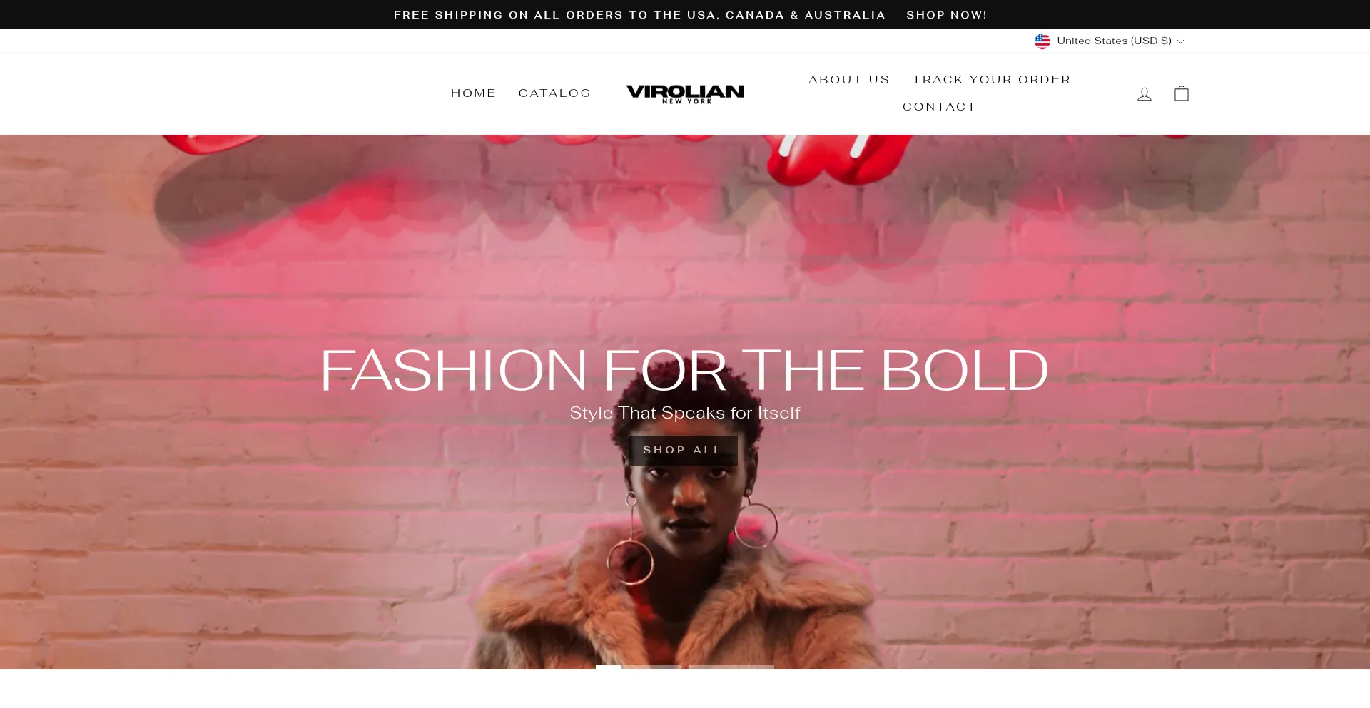 Website screenshot of Virolian.com