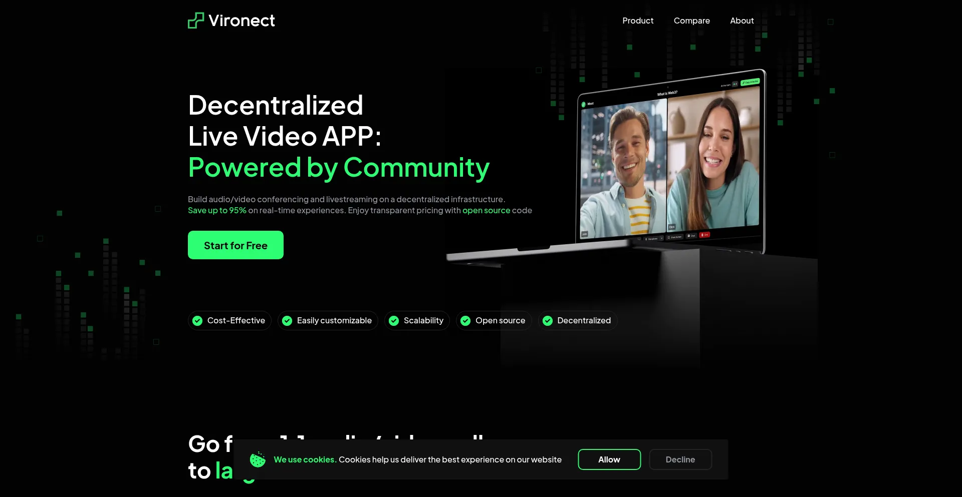 Website screenshot of Vironect.io