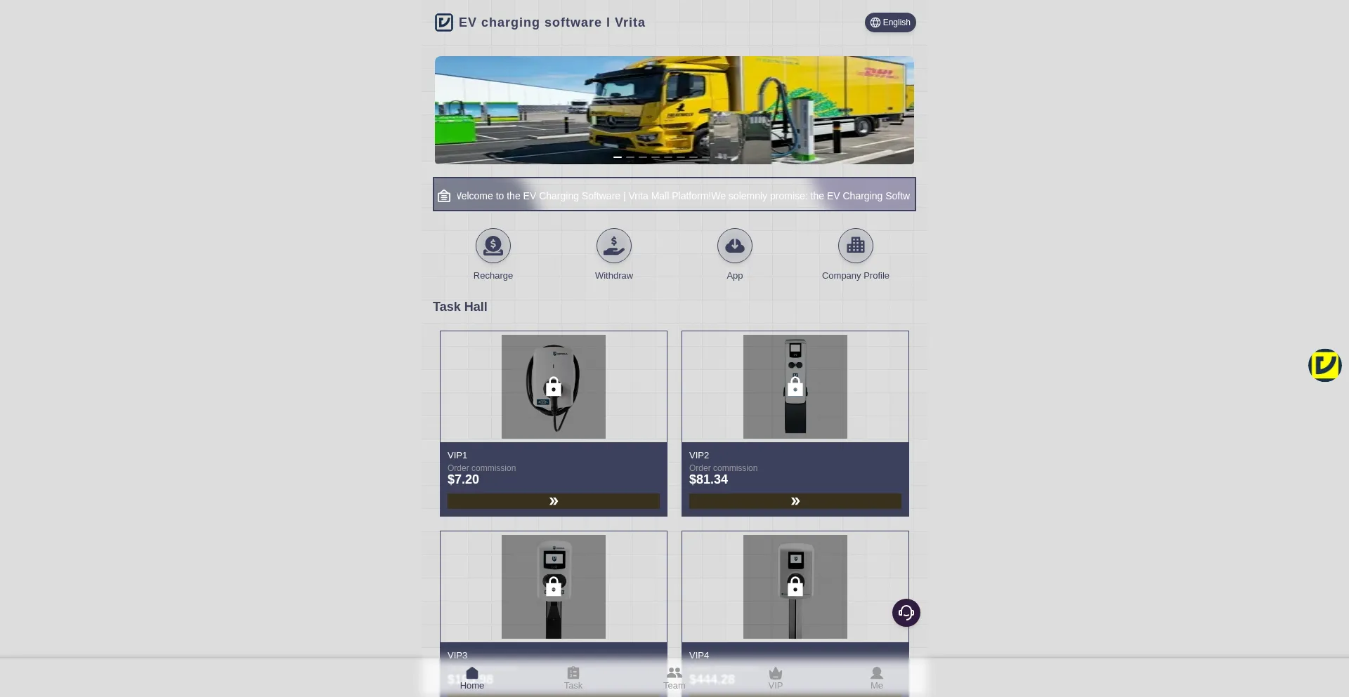 Website screenshot of Virta.top
