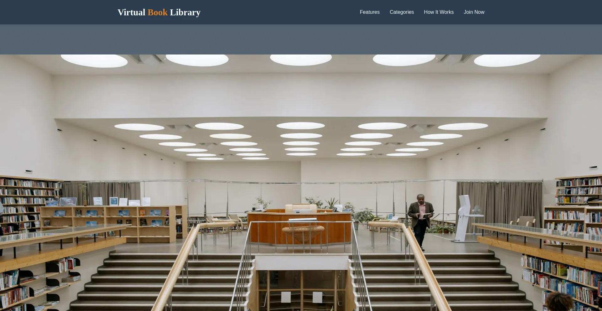 Website screenshot of Virtualbooklibrary.com