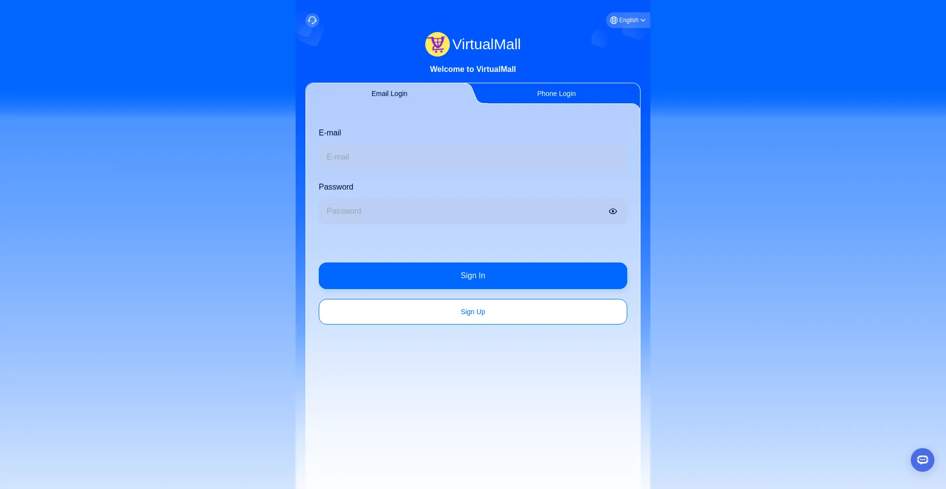 Website screenshot of Virtualmall.in