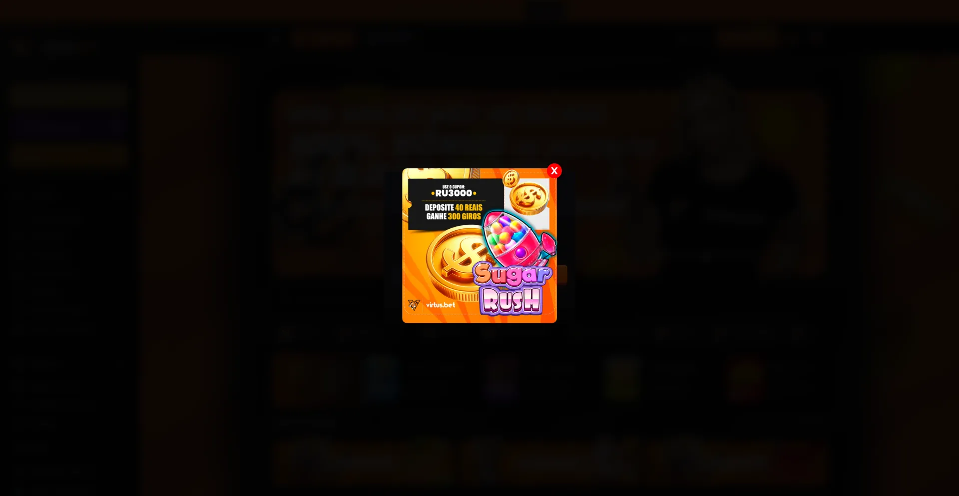 Website screenshot of Virtus.bet