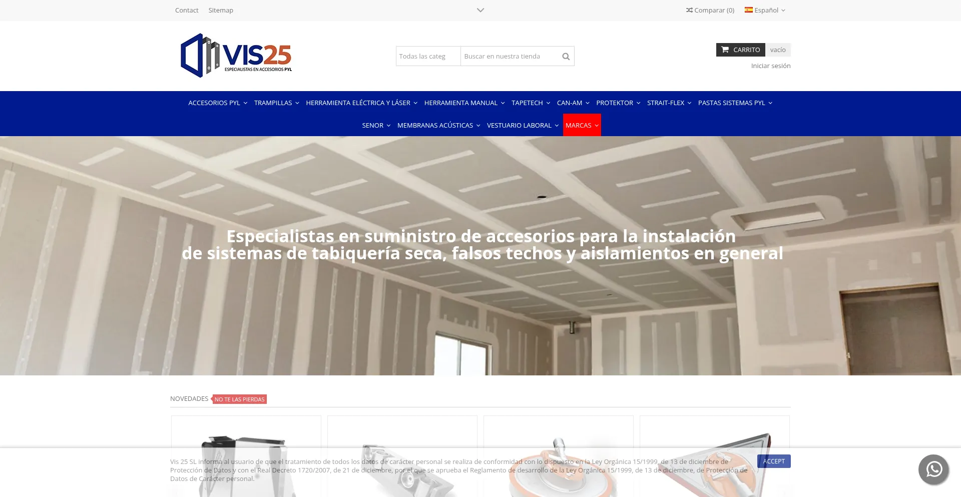 Website screenshot of Vis25.es