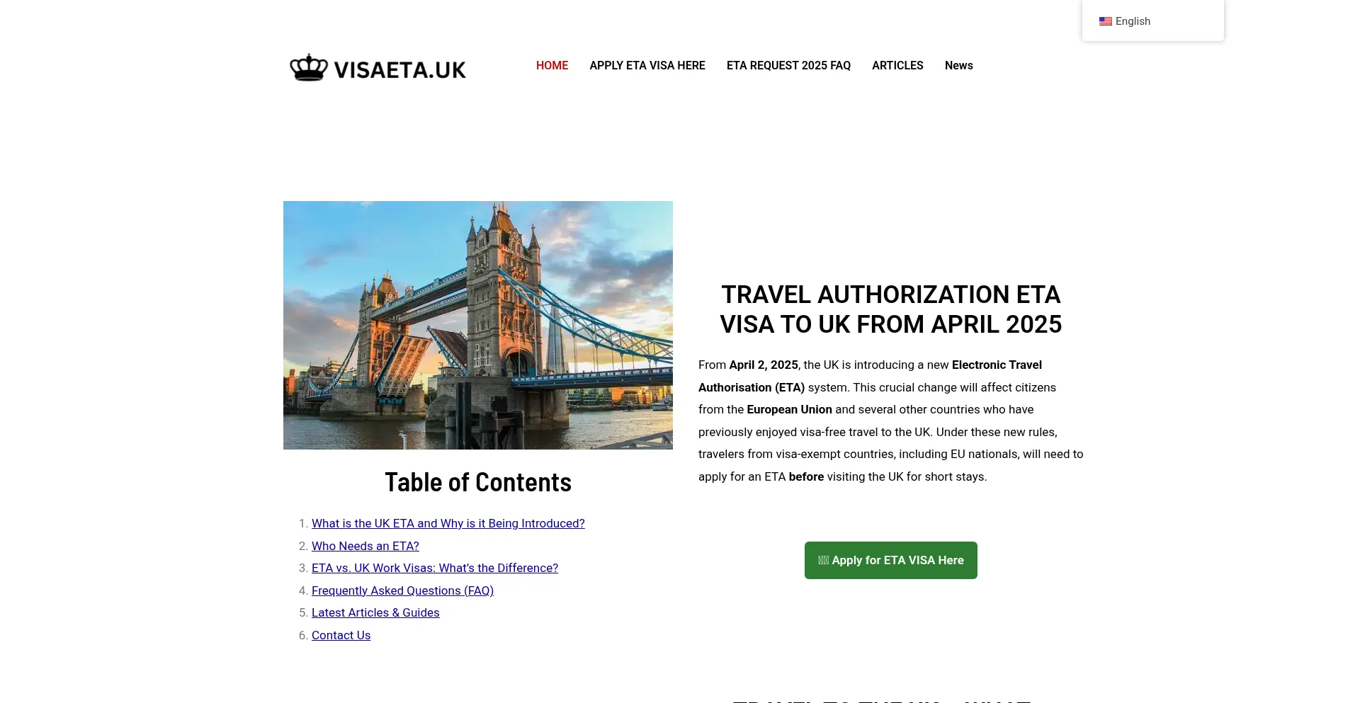 Visaeta.uk Screenshot