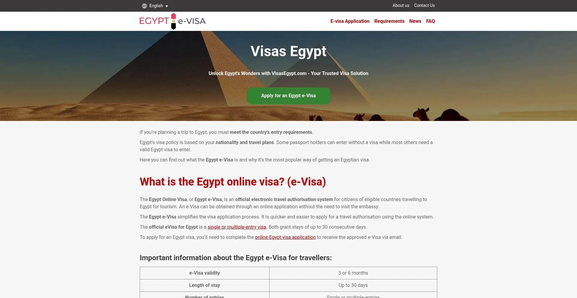 Visasegypt.com Screenshot