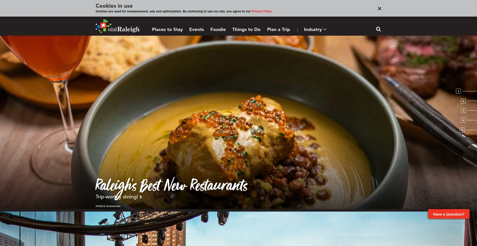 Website screenshot of Visitraleigh.com