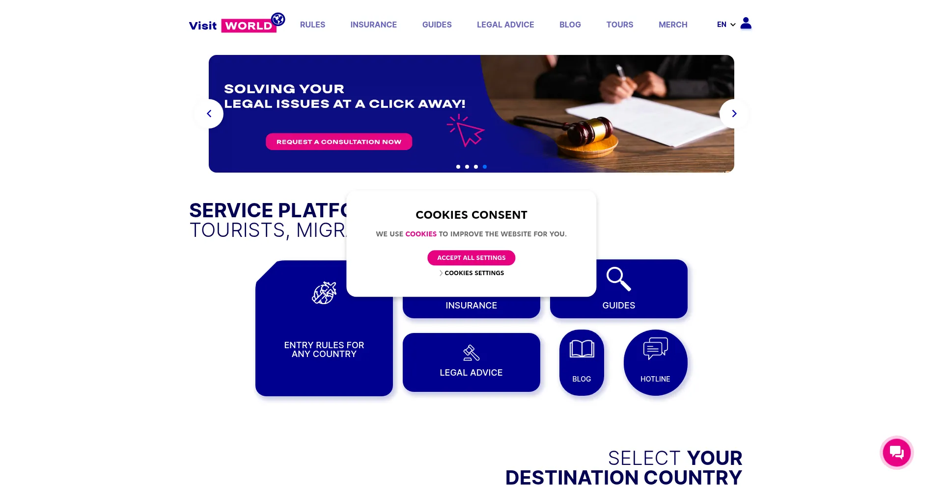 Website screenshot of Visitworld.today