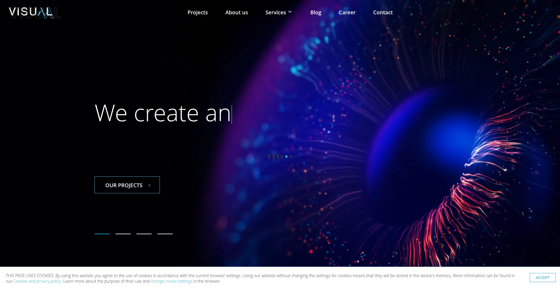 Website screenshot of Visualmedia.io
