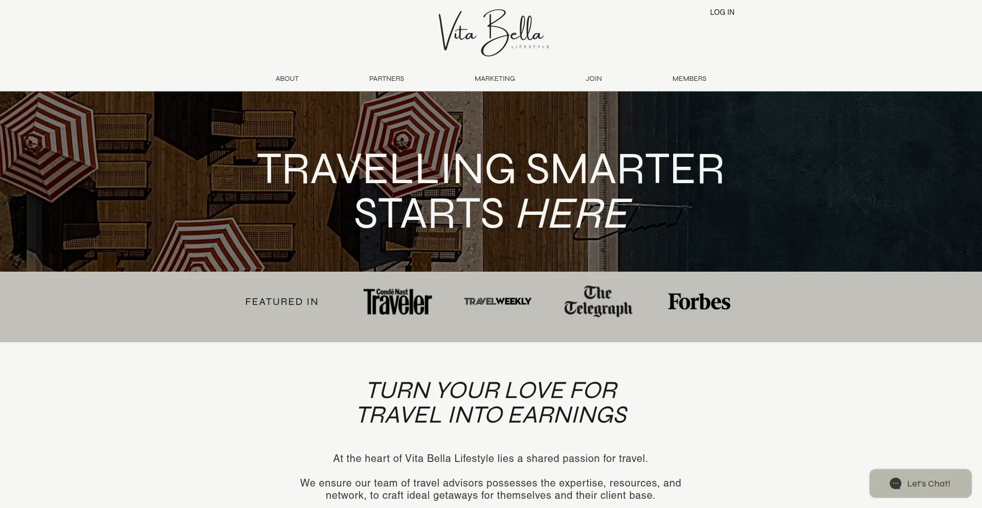 Website screenshot of Vitabellalifestyle.com