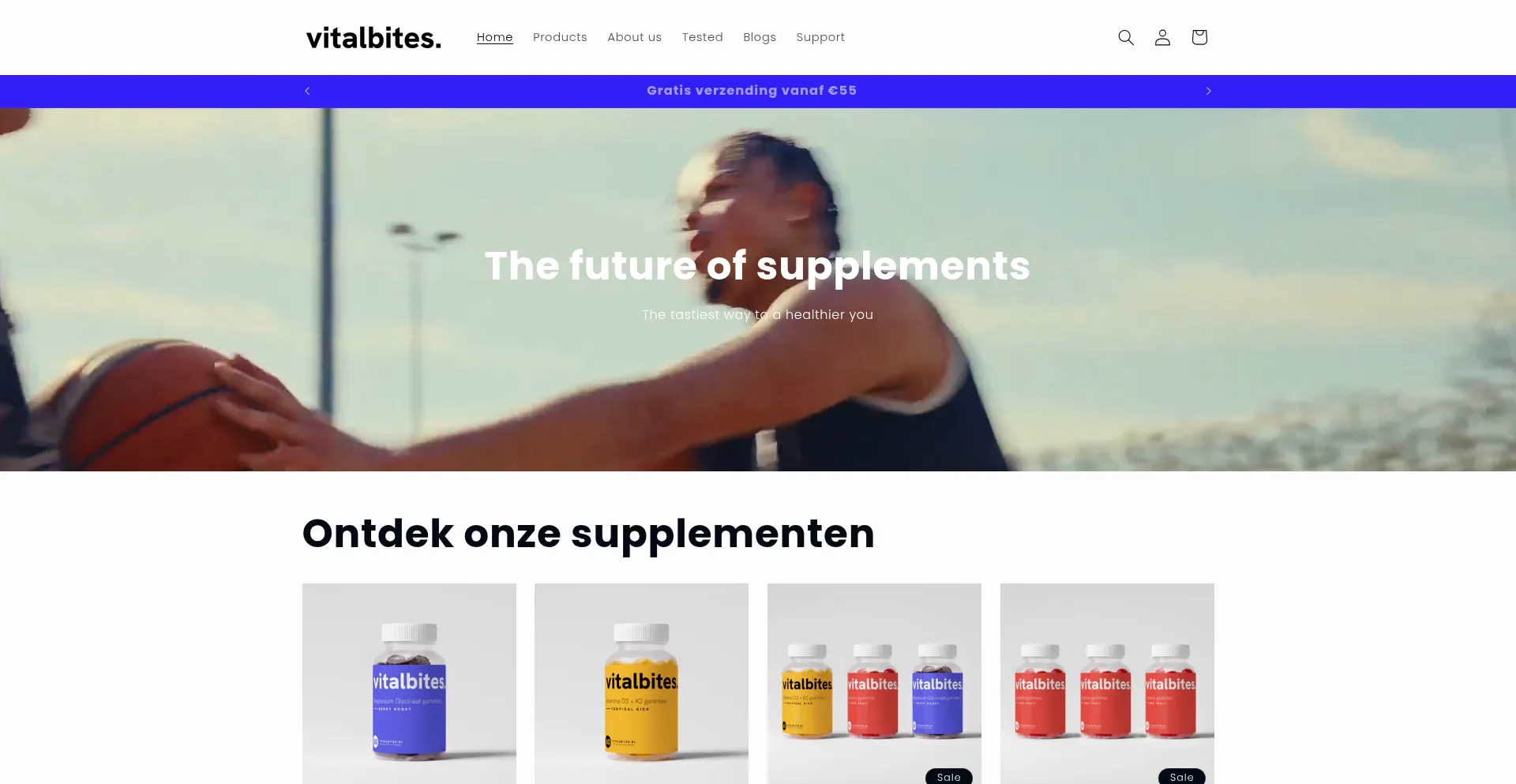 Website screenshot of Vitalbites.nl