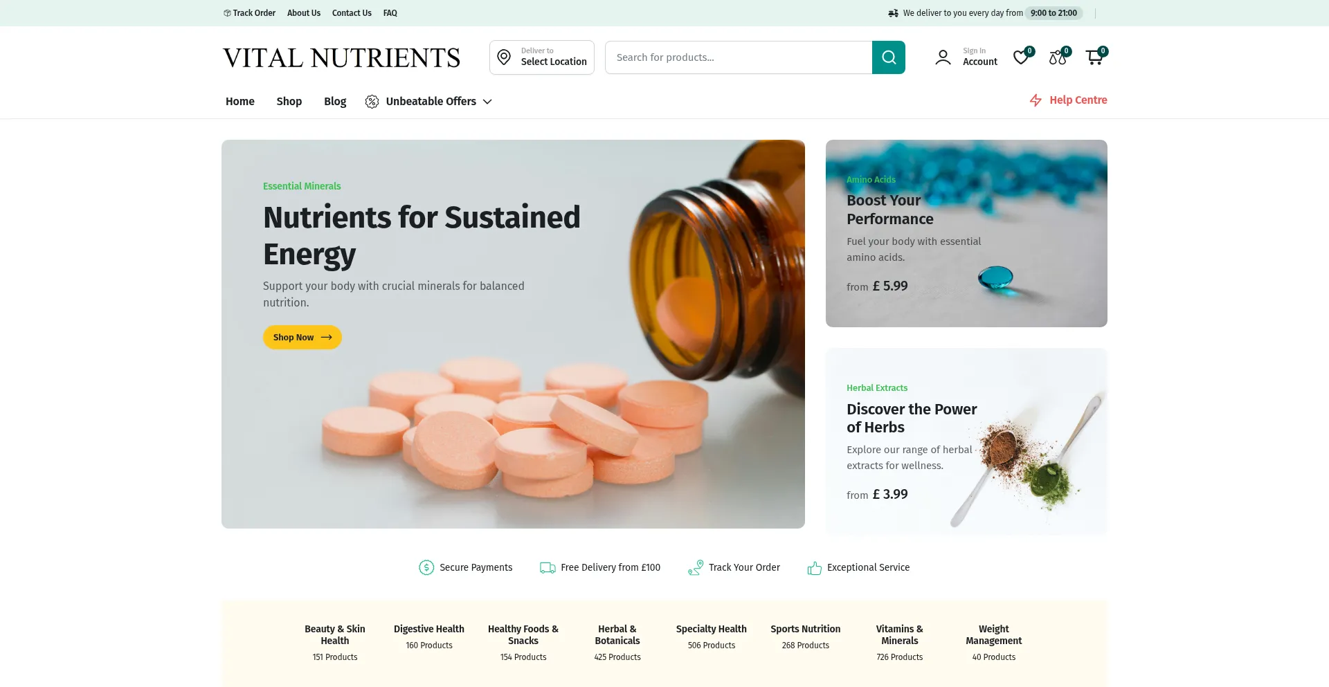 Vitalnutrients.co.uk Screenshot