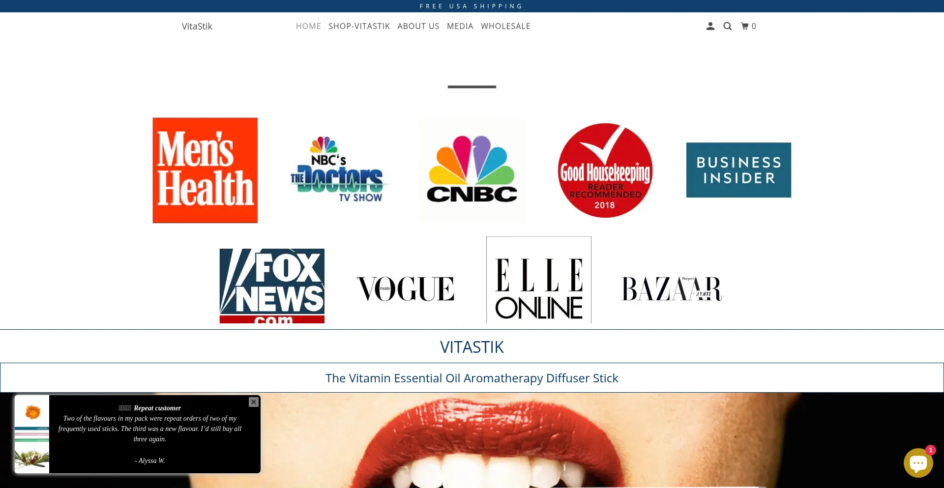 Website screenshot of Vitastick.com