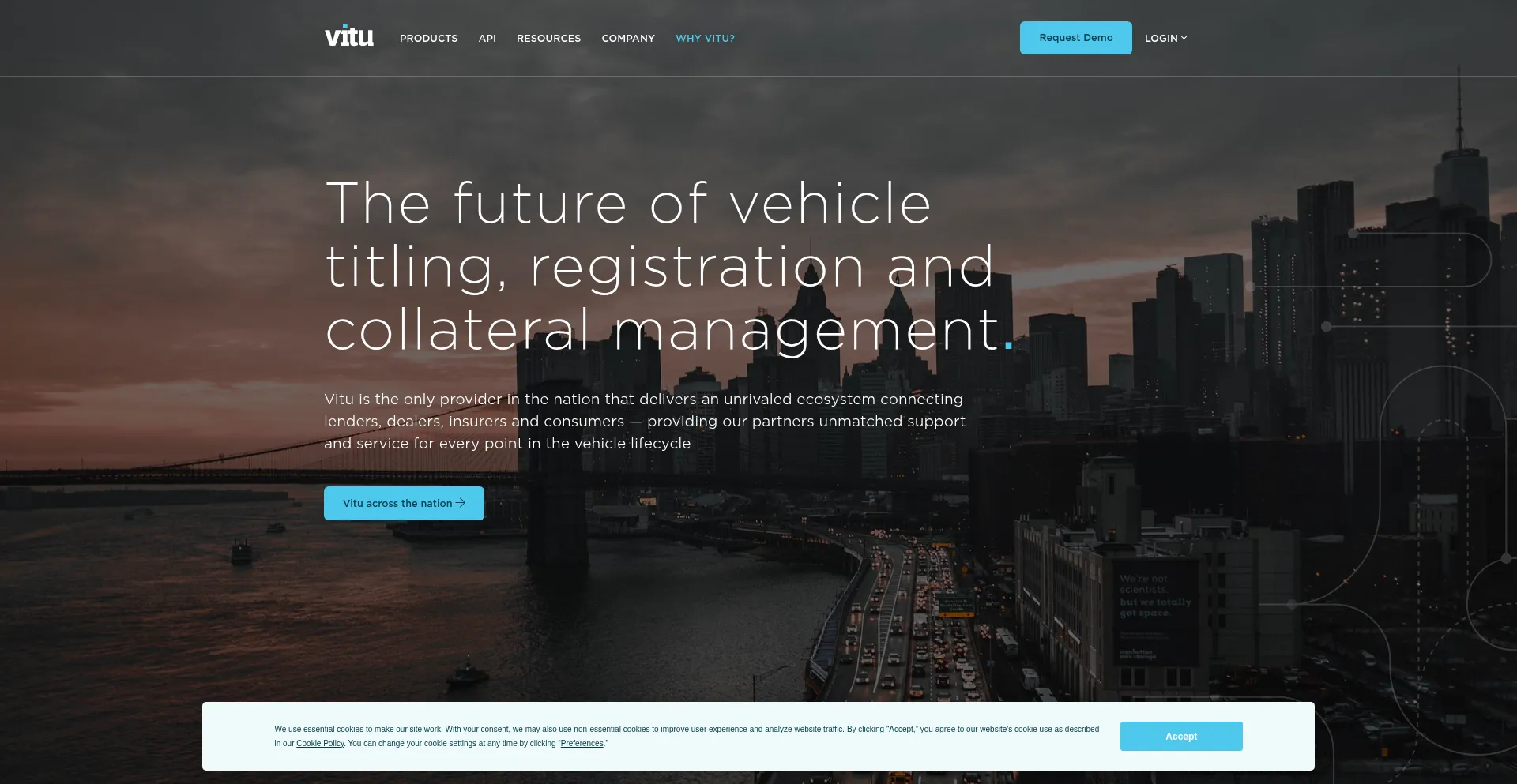 Website screenshot of Vitu.com