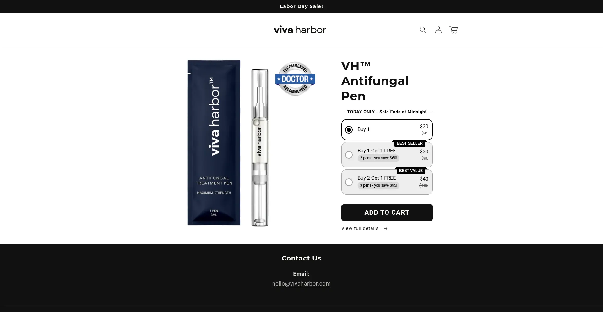 Website screenshot of Vivaharbor.store