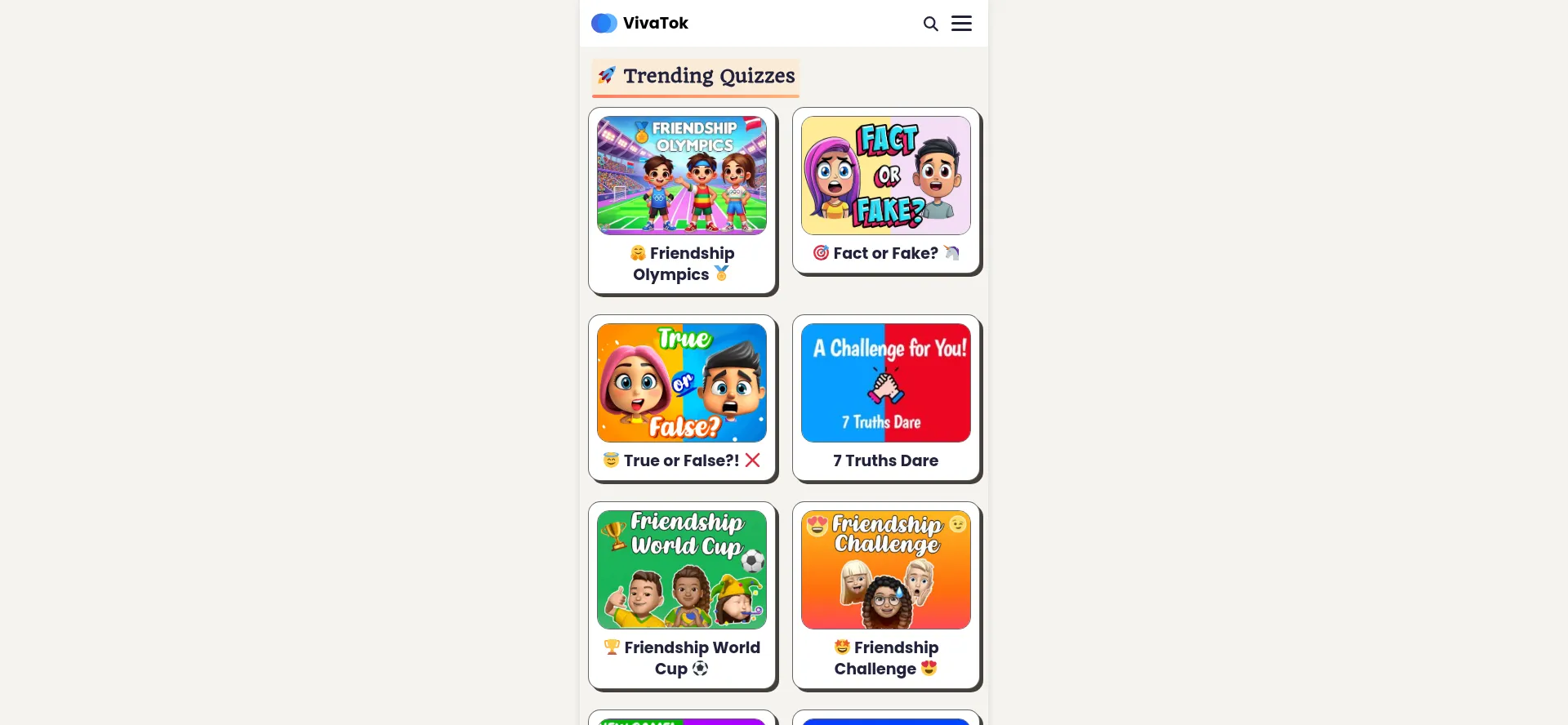 Website screenshot of Vivatok.com