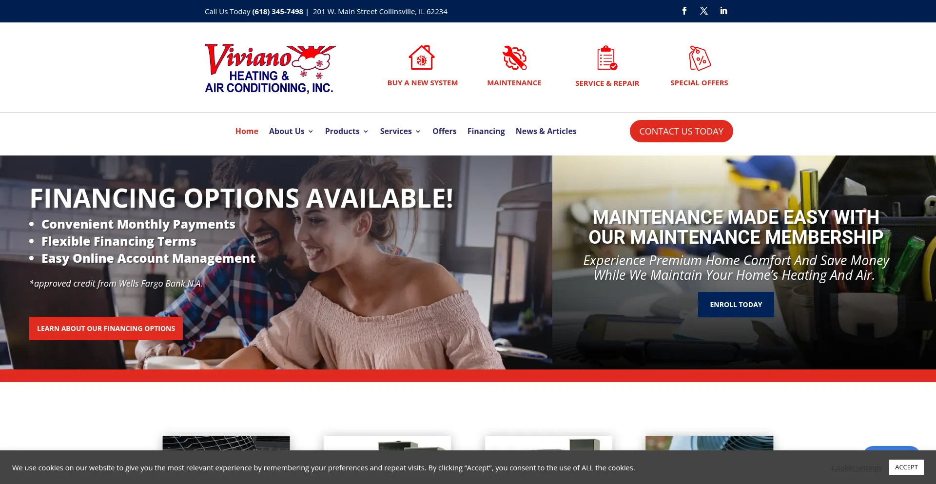 Website screenshot of Vivianoair.com