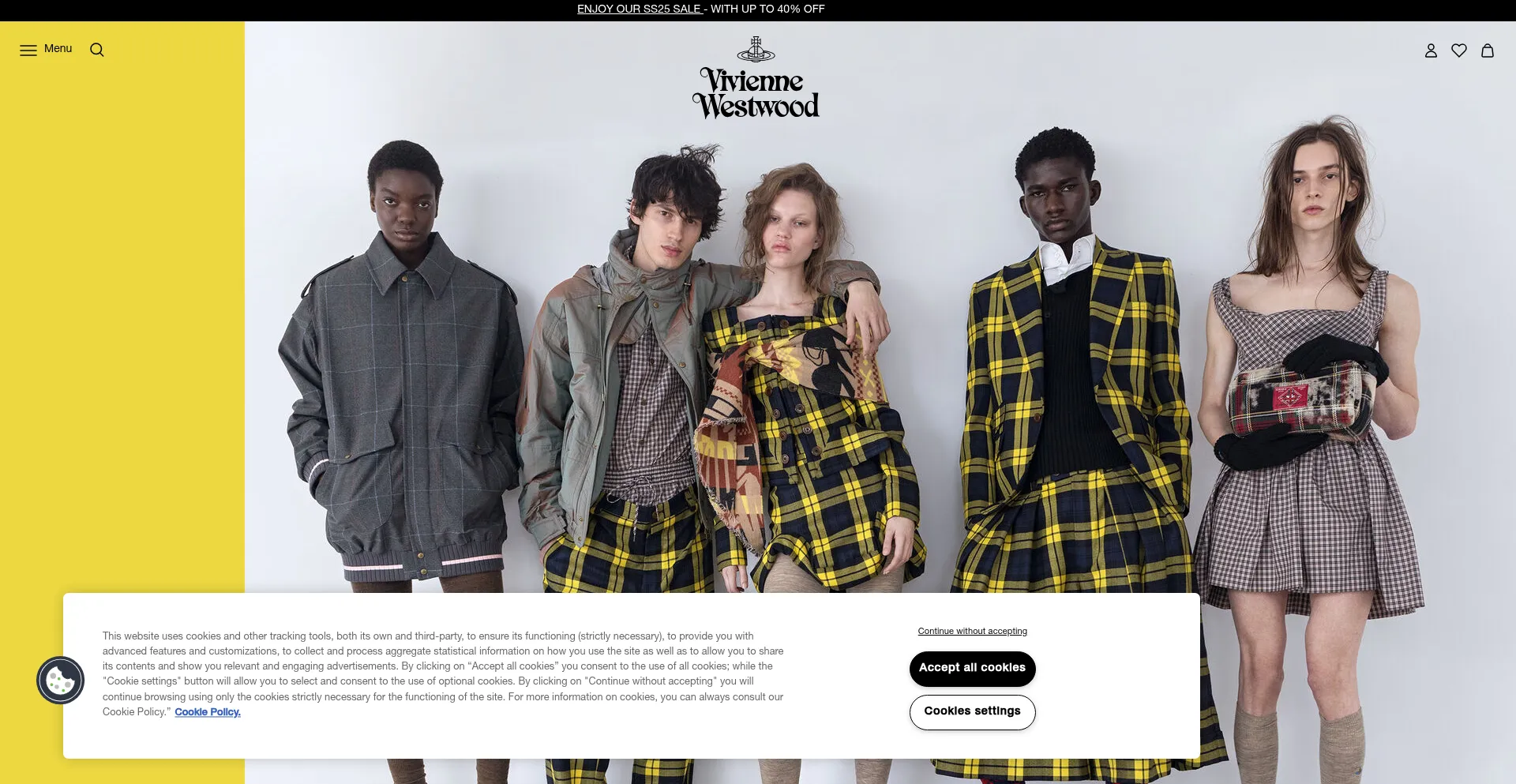 Website screenshot of Viviennewestwood.com