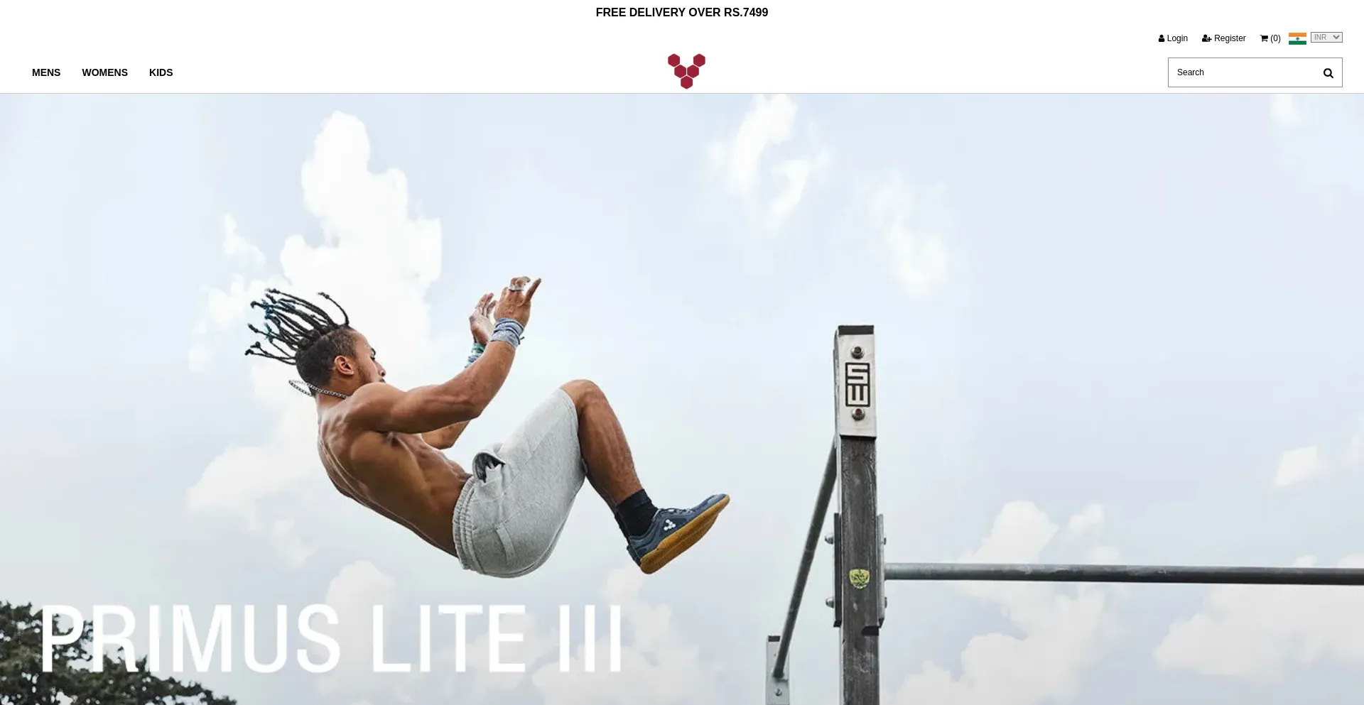 Website screenshot of Vivobarefoot-india.com