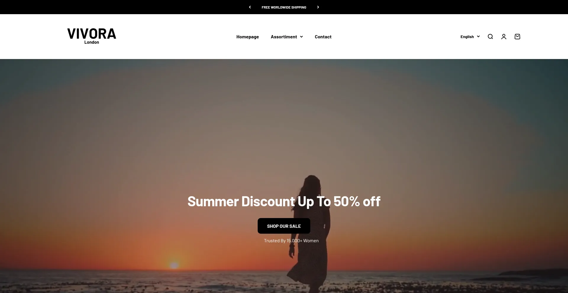 Website screenshot of Vivora-london.com