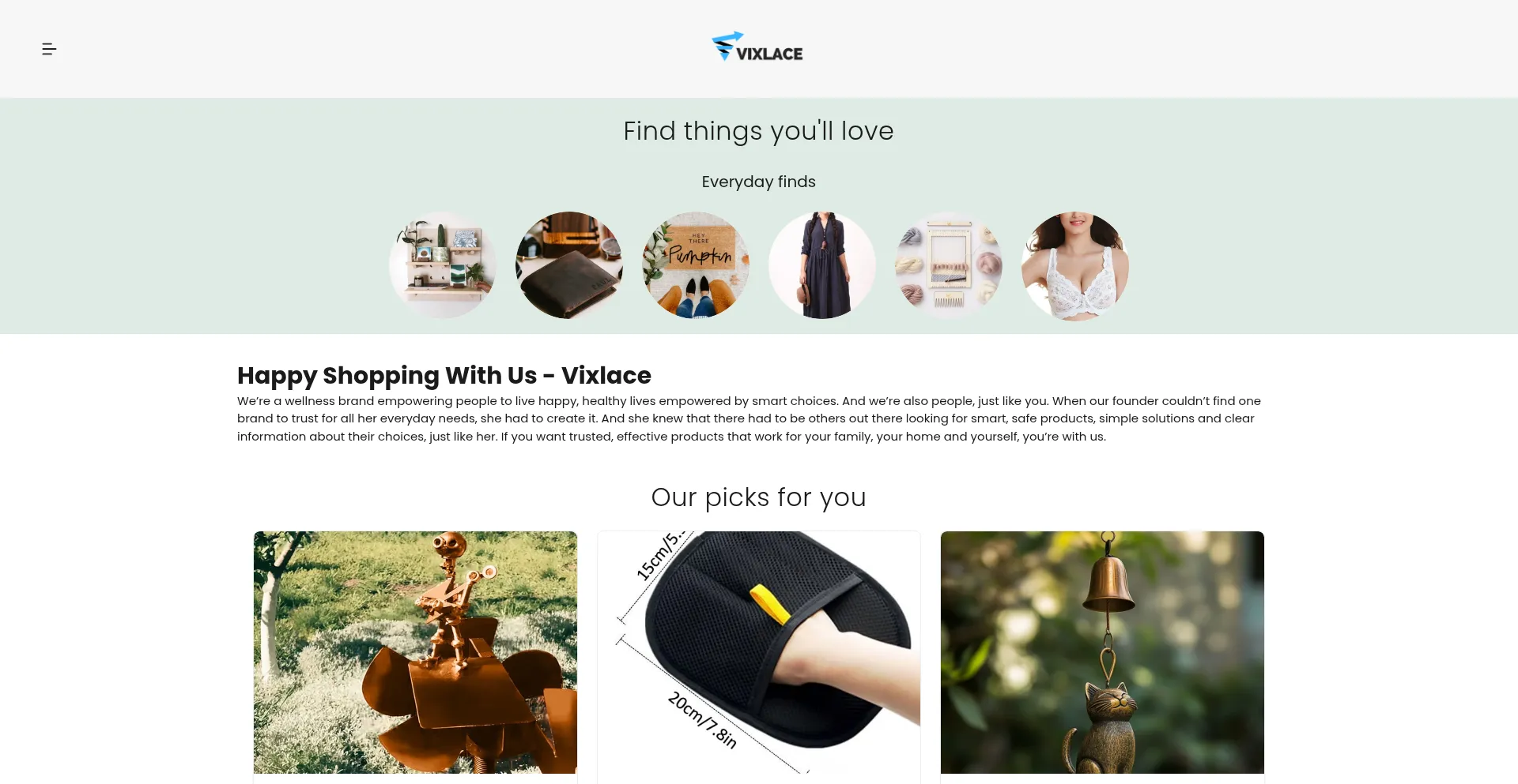 Website screenshot of Vixlace.com