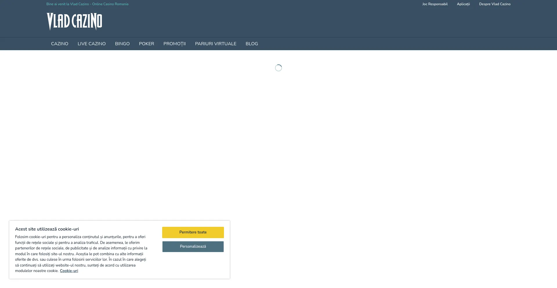 Website screenshot of Vladcazino.ro