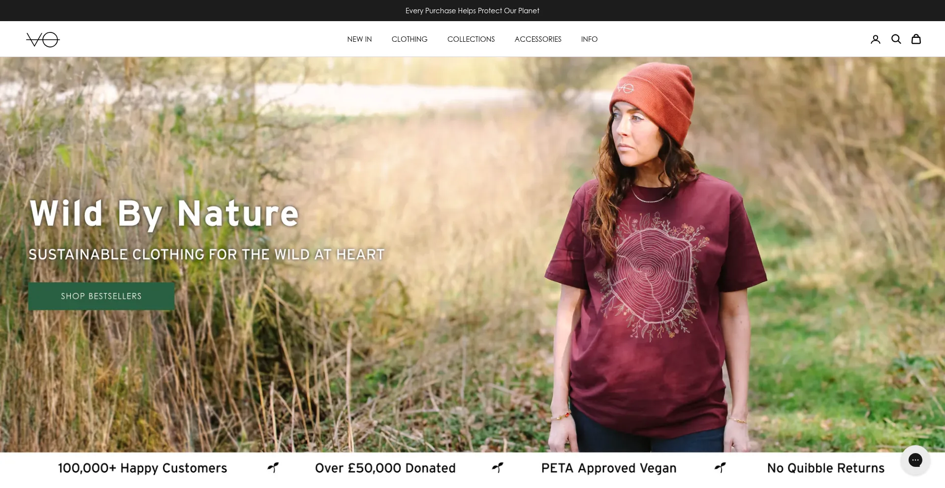 Website screenshot of Vo.clothing