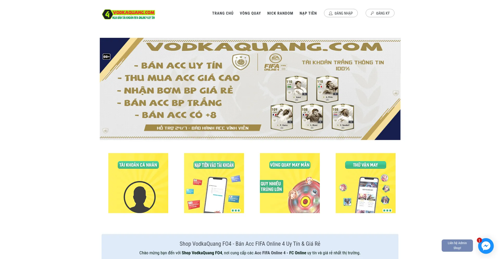 Website screenshot of Vodkaquang.com