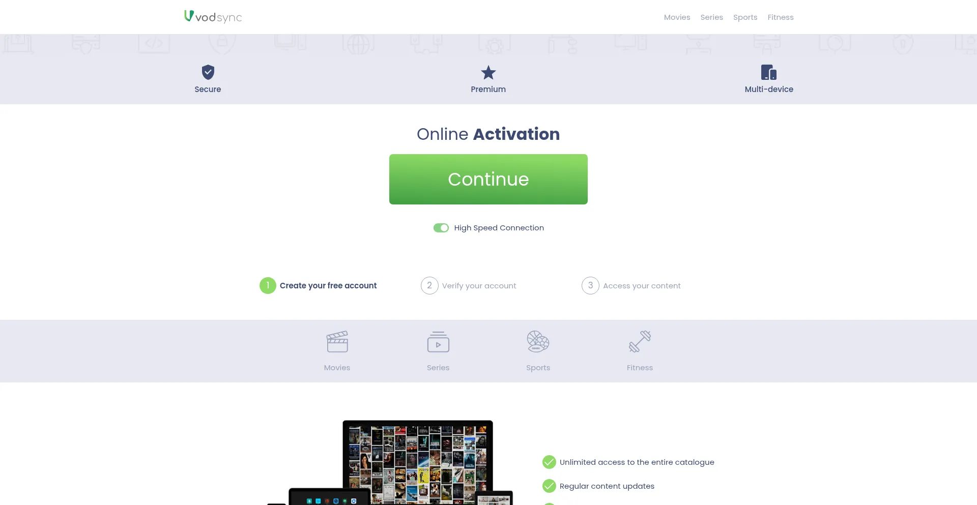 Vodsync.com Screenshot
