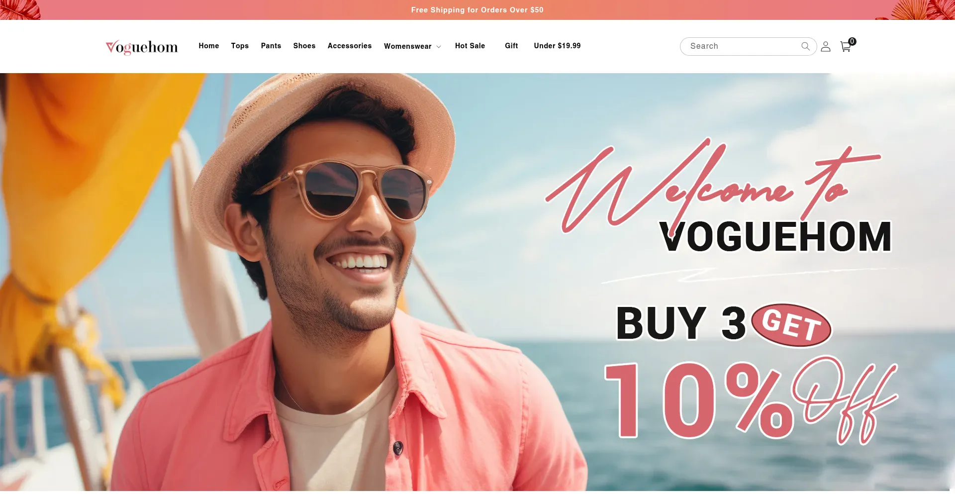 Website screenshot of Voguehom.com