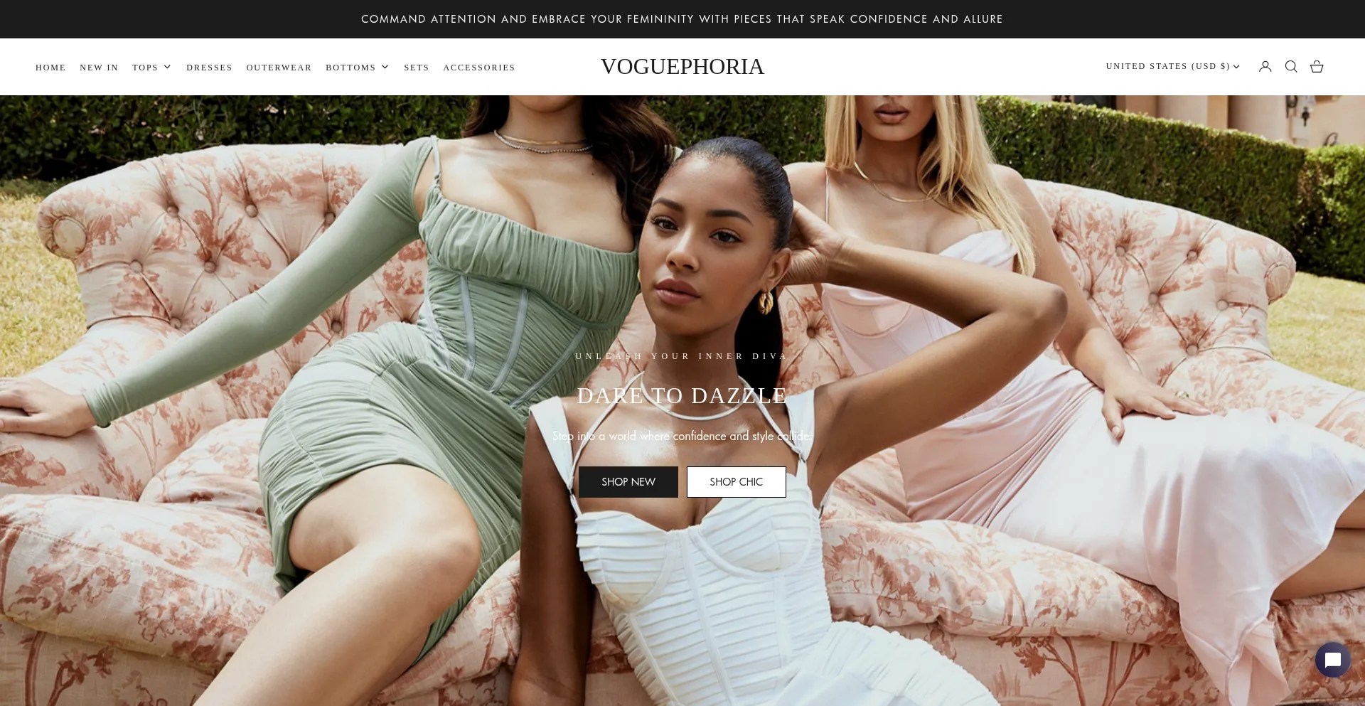 Website screenshot of Voguephoria.com