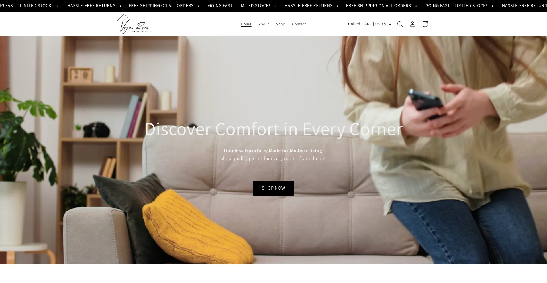 Website screenshot of Voguerove.com