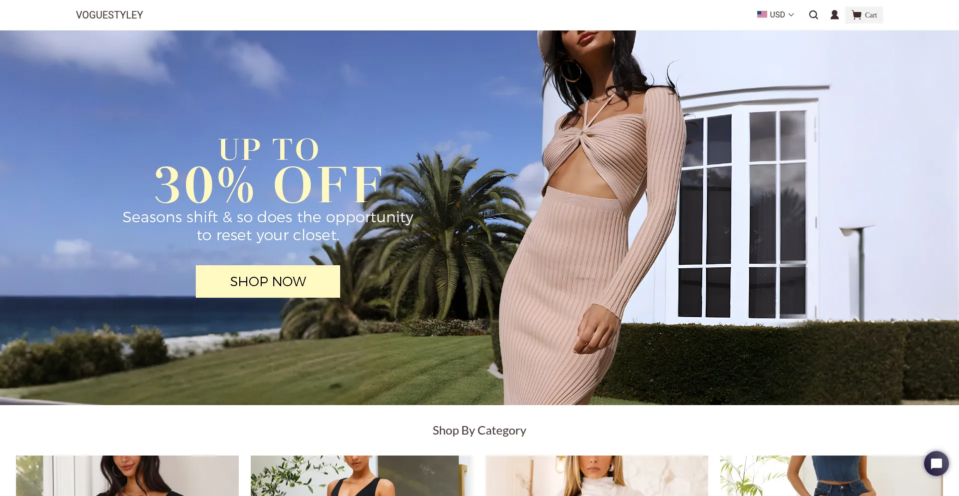 Website screenshot of Voguestyley.com