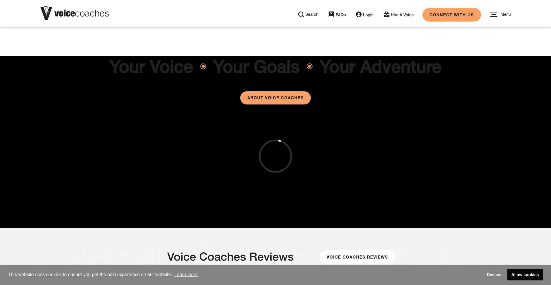 Website screenshot of Voicecoaches.com