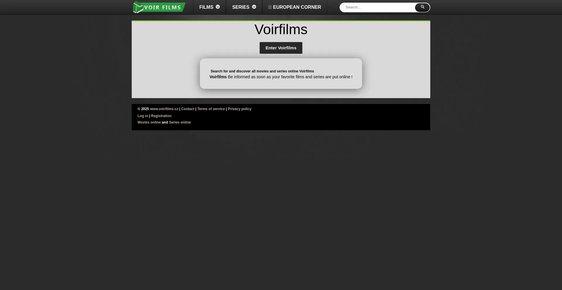 Website screenshot of Voirfilms.cz