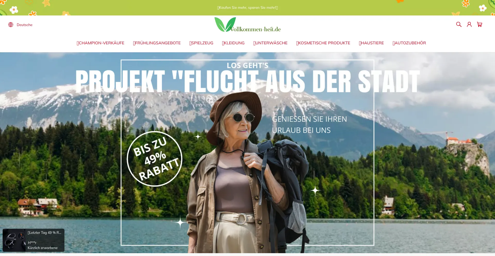 Website screenshot of Vollkommen-heit.de