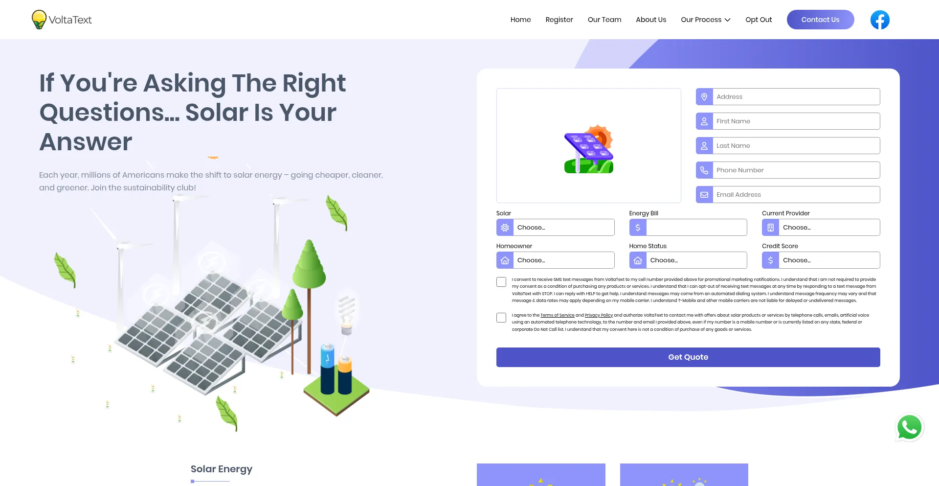 Website screenshot of Voltatext.com