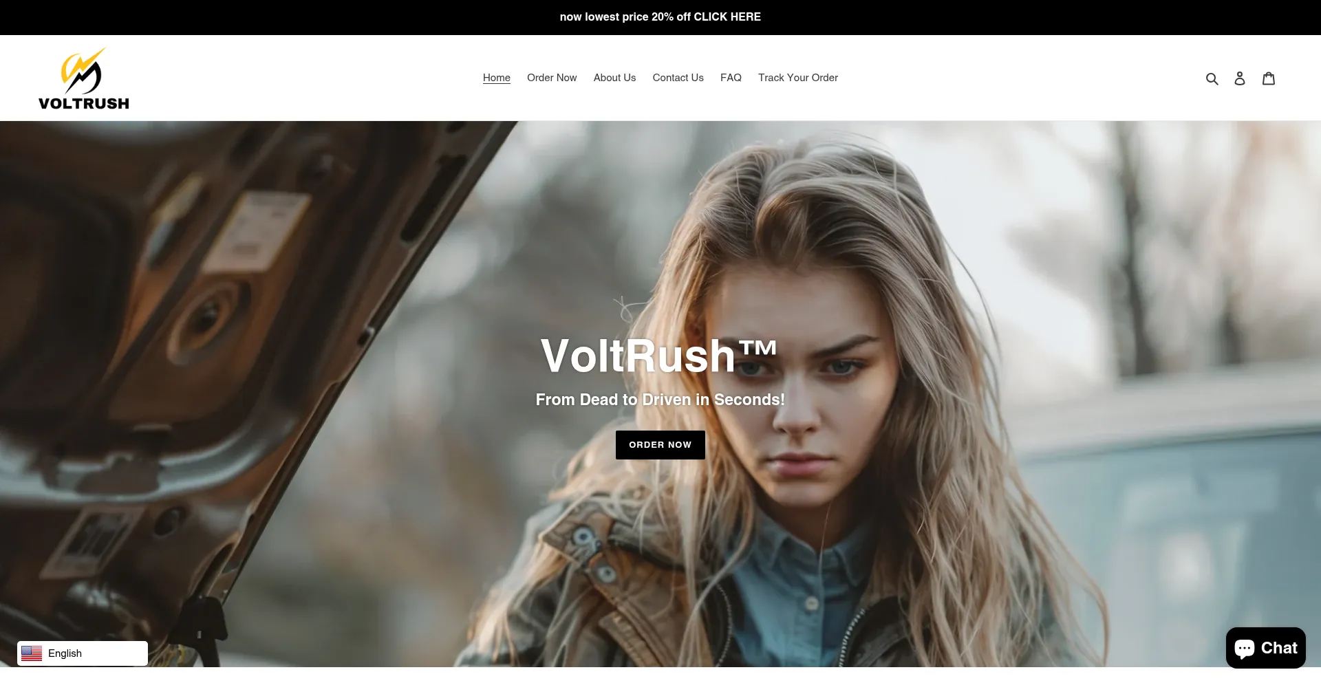 Website screenshot of Voltrush56.store