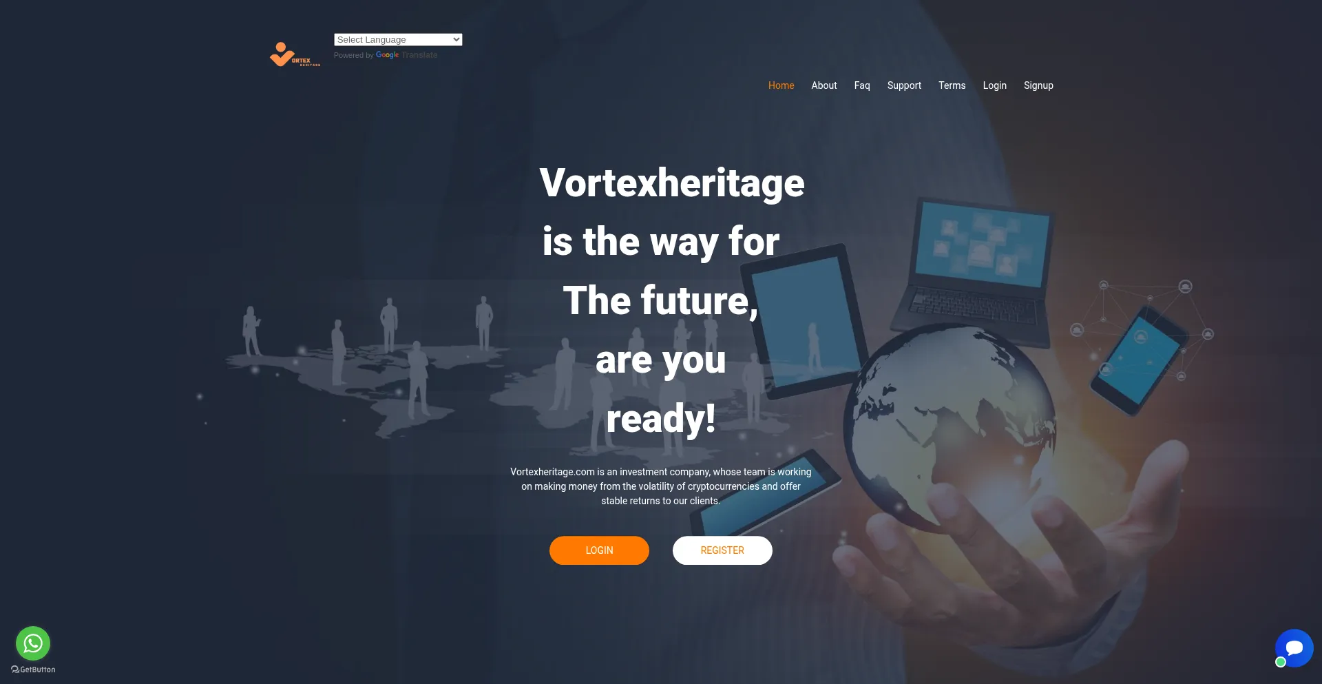 Website screenshot of Vortexheritage.com