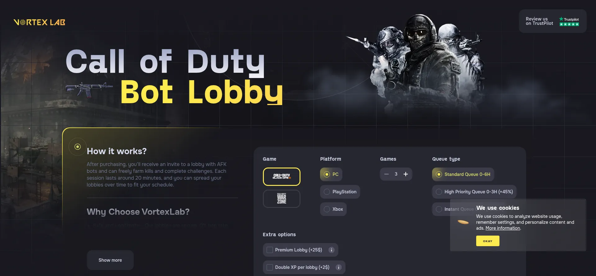 Vortexlab.gg Screenshot