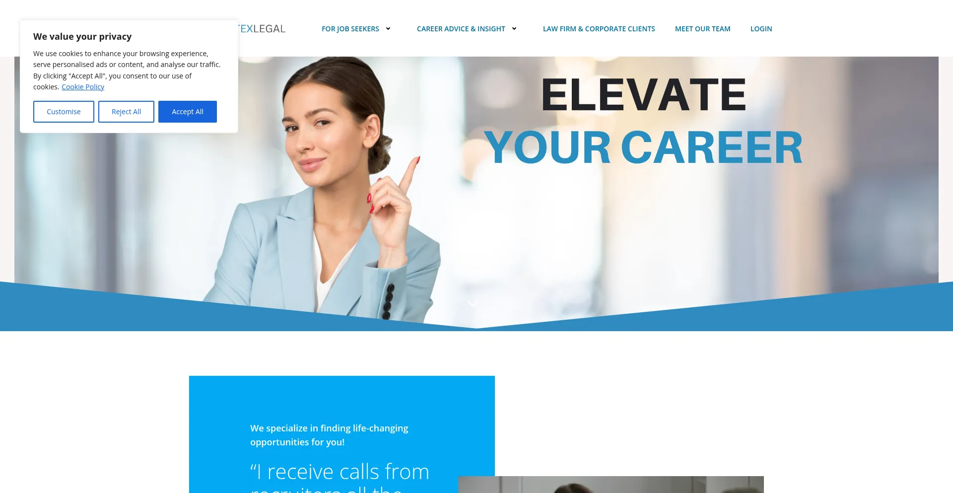 Website screenshot of Vortexlegal.com