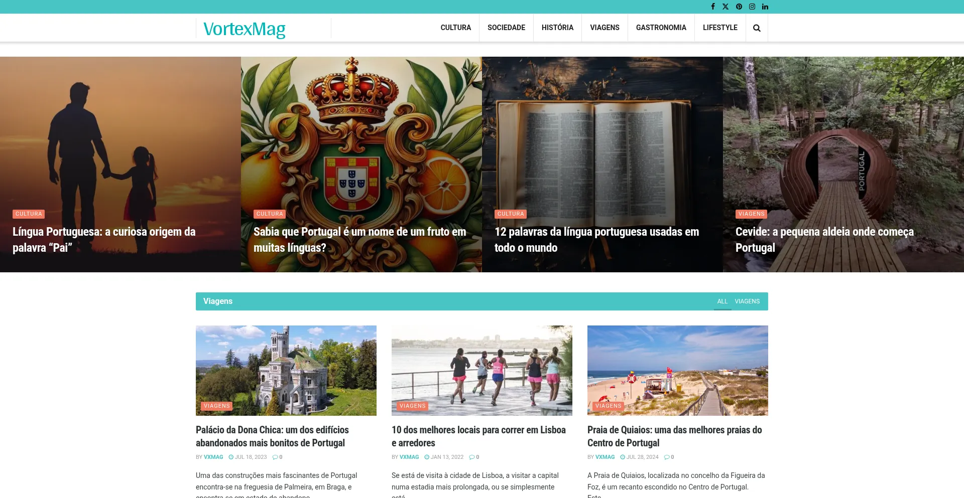Website screenshot of Vortexmag.net