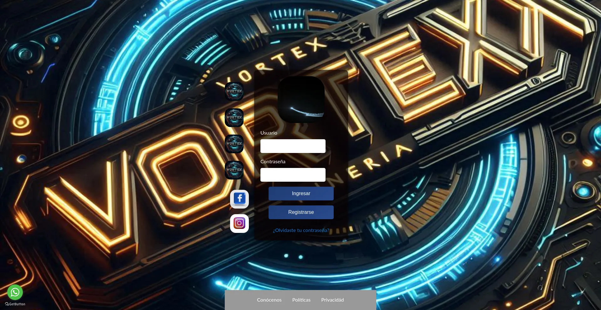 Website screenshot of Vortexmineria.com