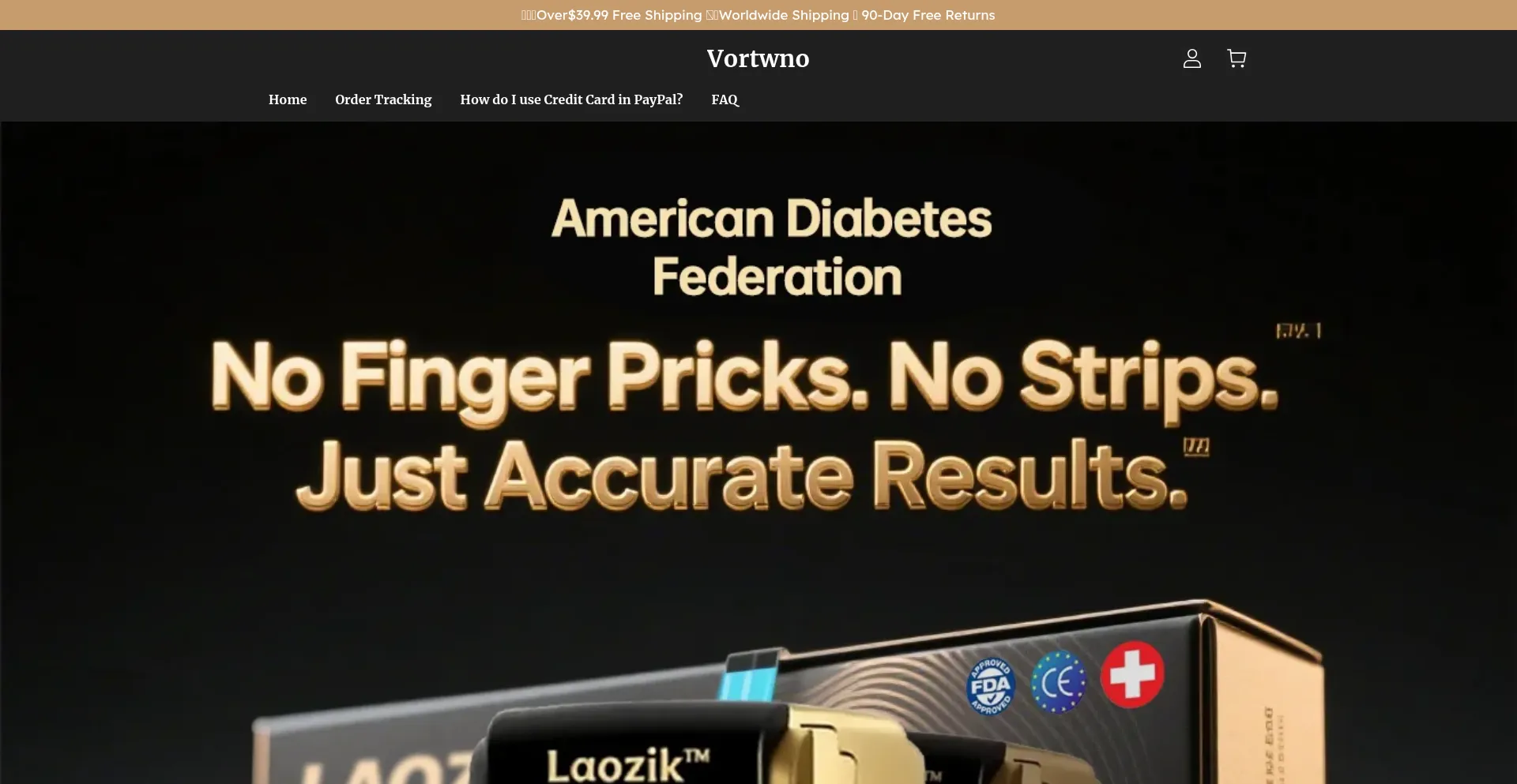 Website screenshot of Vortwno.shop