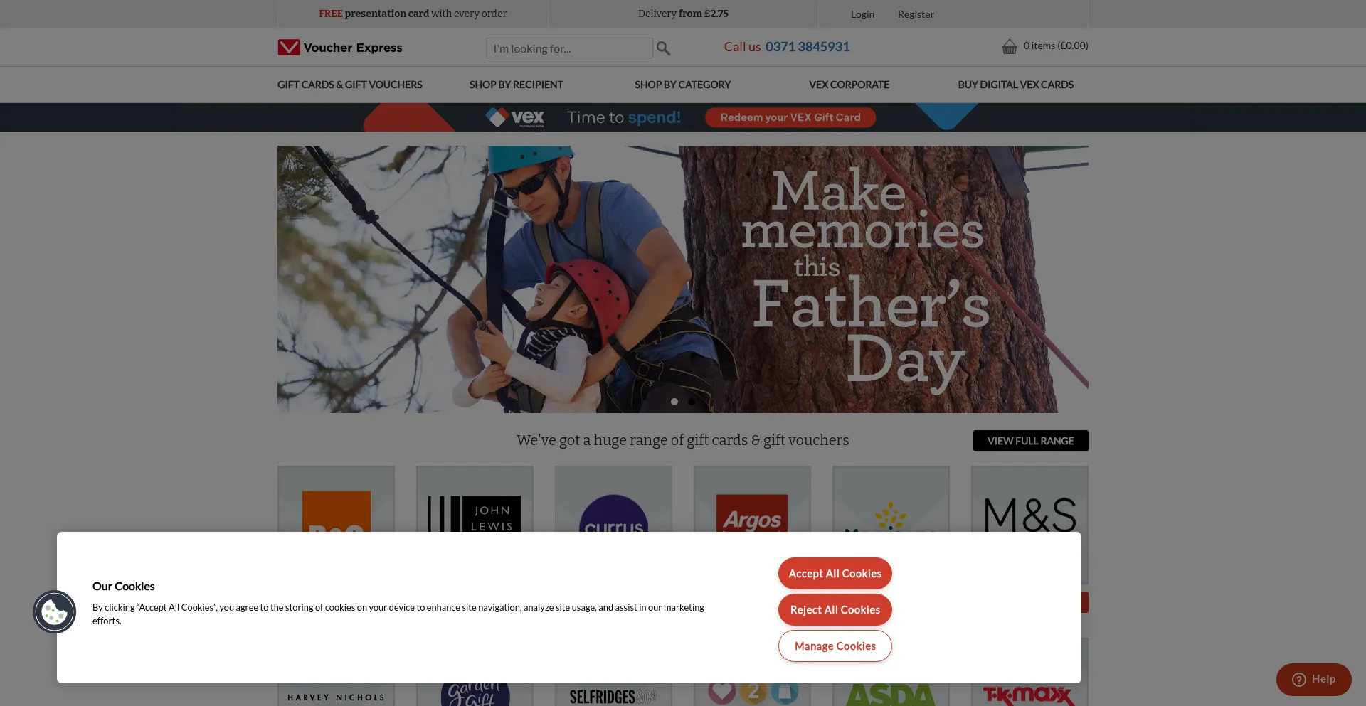 Website screenshot of Voucherexpress.com