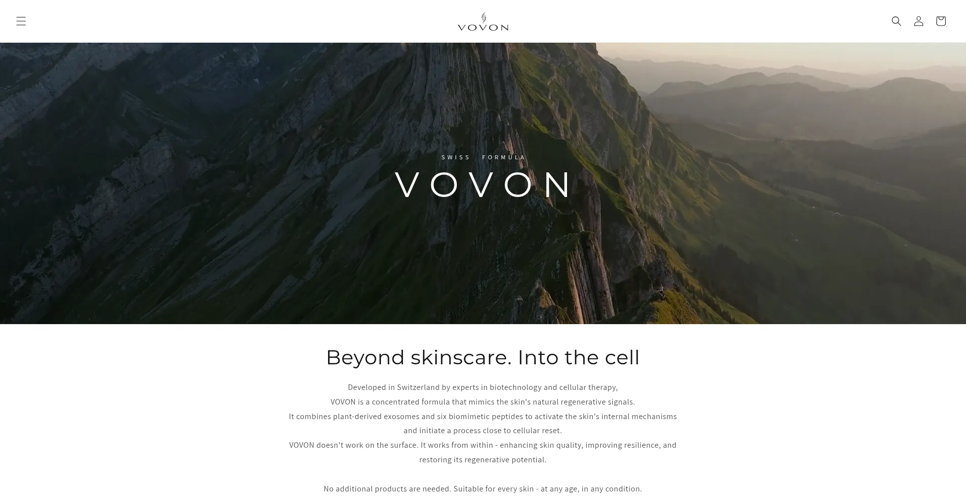 Website screenshot of Vovon.co