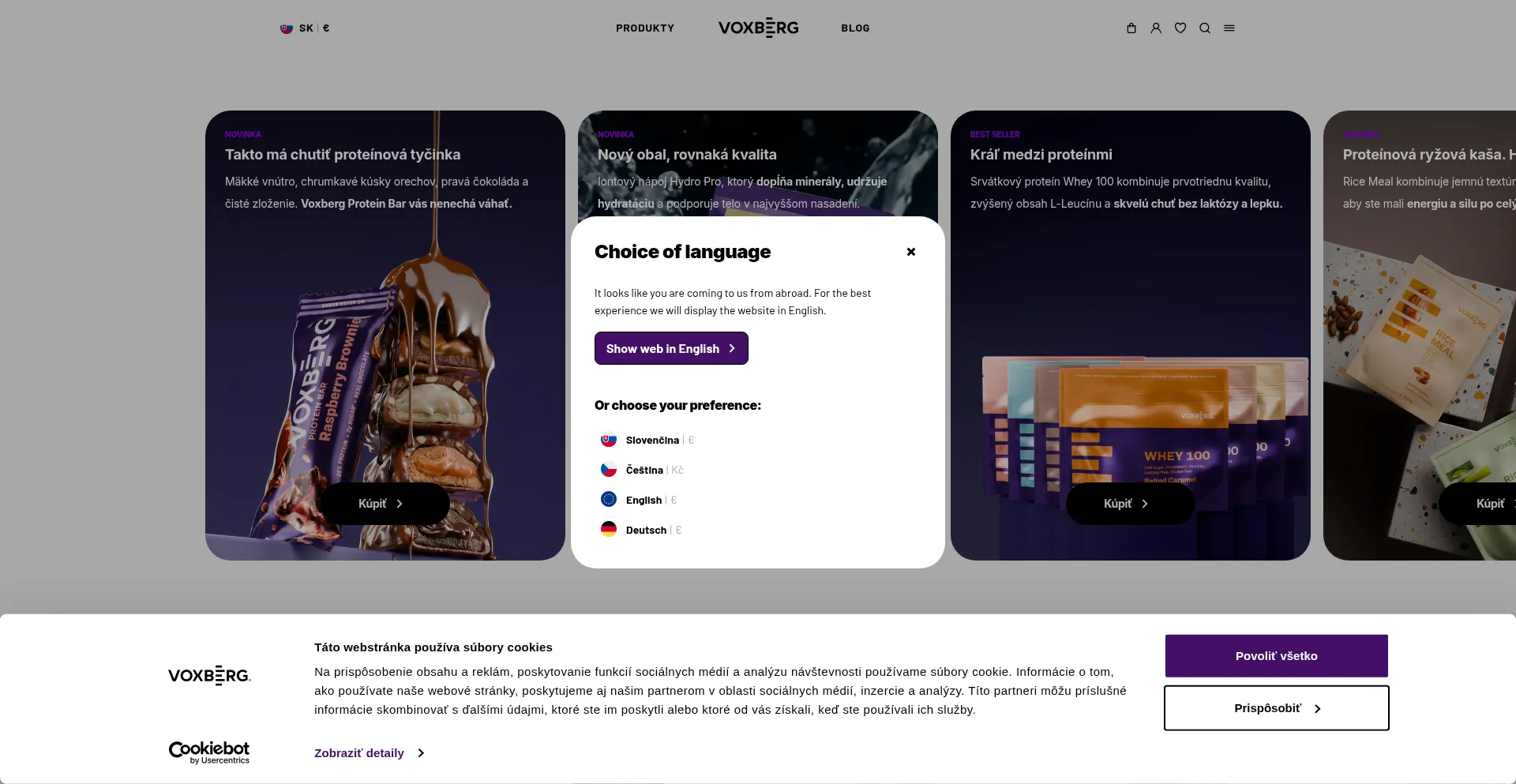 Website screenshot of Voxberg.com